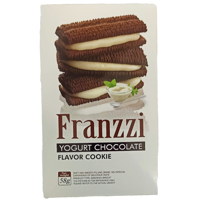 Печенье-сэндвич песочное с йогуртово-шоколадным вкусом 58 г Franzzi
