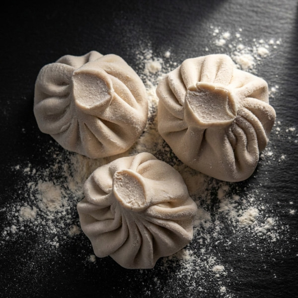 Хинкали с мраморной говядиной ручной лепки 350 г замороженные