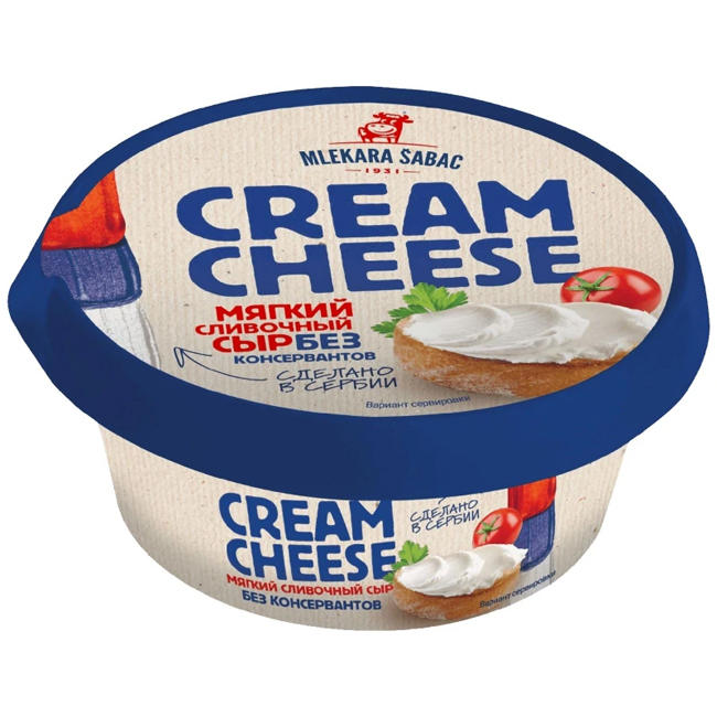 Сыр мягкий сливочный Creme Cheese 100 г Млекара Шабац