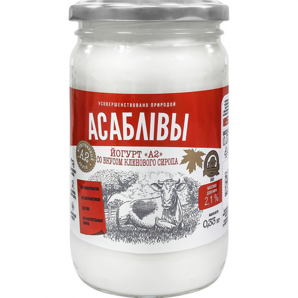 Йогурт 2,1% А2 "Кленовый сироп" 330 г АСАБЛІВЫ