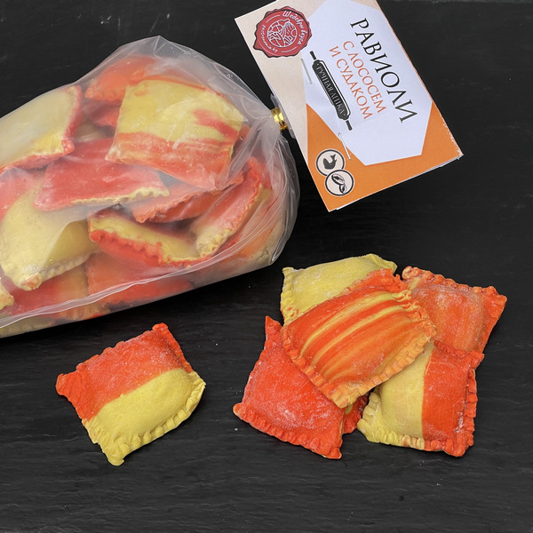 Равиоли "С лососем и судаком" ручной лепки 500 г замороженные