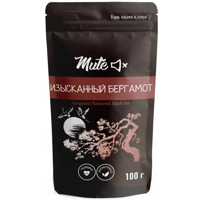 Чёрный чай "Изысканный бергамот" 100 г Mute