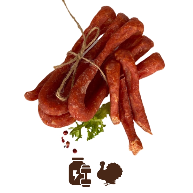 Колбаса тонкая из филе индейки (весовая) сыровяленая