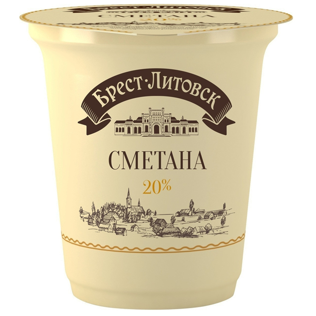 Сметана 20% "Брест-Литовск" 380 г Савушкин продукт 