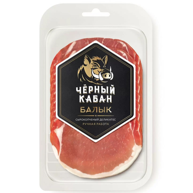 Балык сырокопчёный (нарезка) 95 г(срок годн.07.12) Чёрный кабан