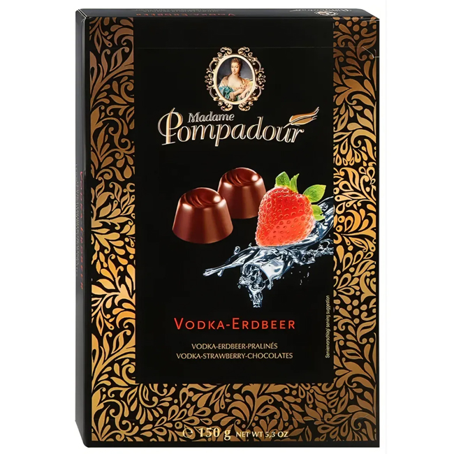 Набор конфет Weinbrandkirchen с клубникой и водкой 150г Madam Pompadour