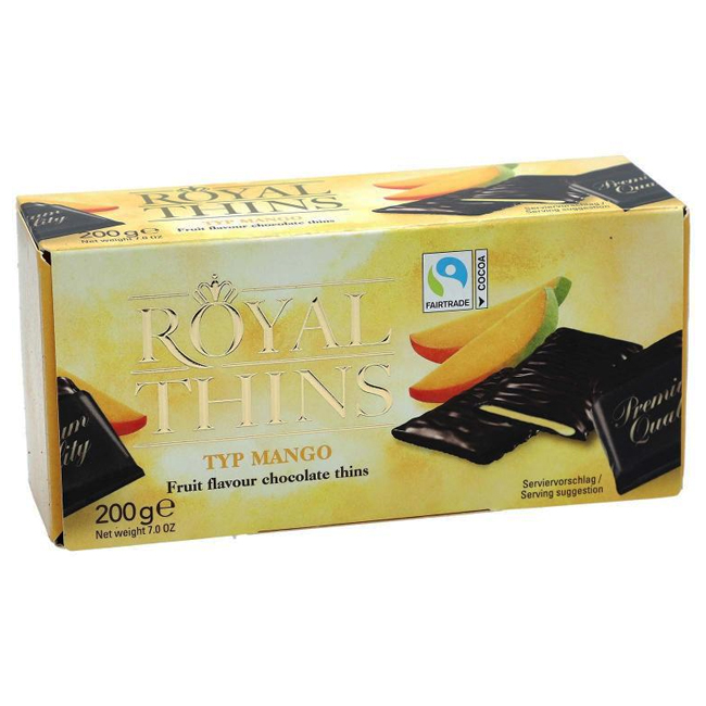 Набор тёмного шоколада Royal Thins с начинкой со вкусом манго 200 г Halloren