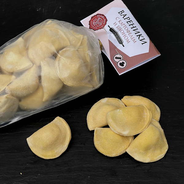 Вареники "С картофелем и беконом" ручной лепки 500 г замороженные 