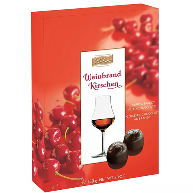Набор шоколадных конфет Weinbrandkirchen с вишней и бренди 150 г Bohme