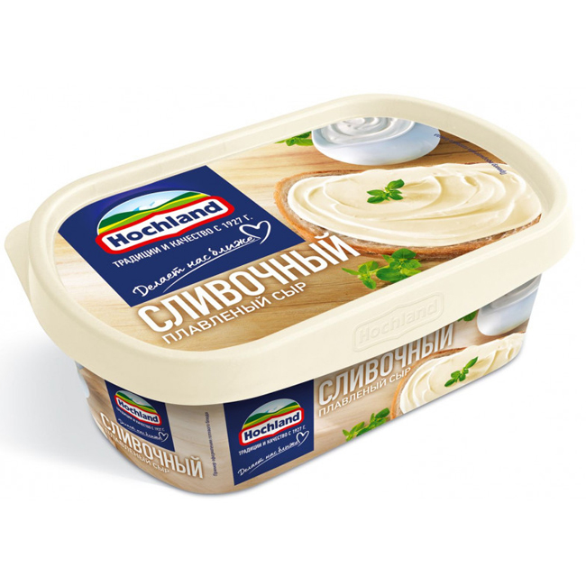 Сыр плавленый Сливочный (ванночка) 200 г Hochland