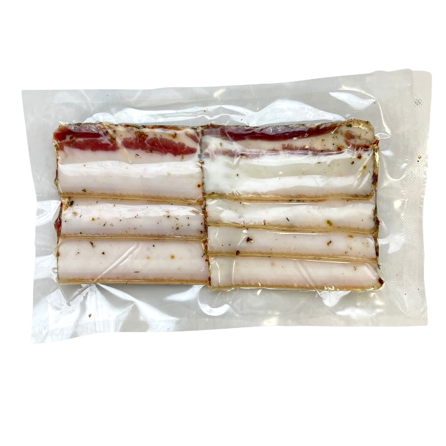 Сало "В специях" 100 г (нарезка, вакуум) соленое охлажденное