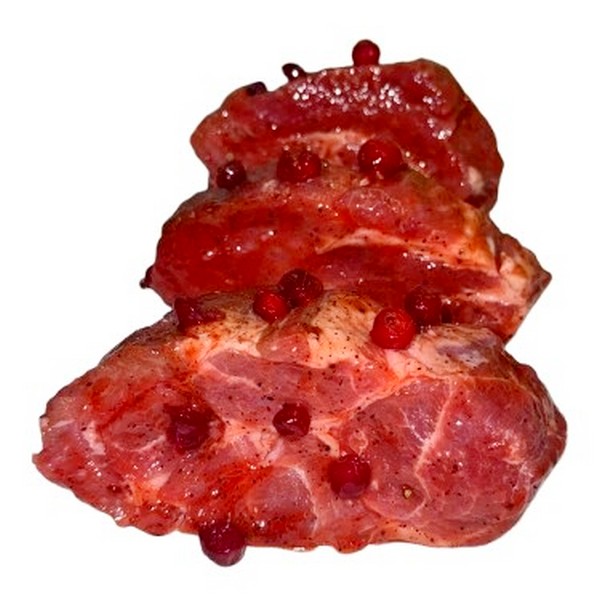 Стейк из свиной шеи в брусничном маринаде (весовой) охлажденный