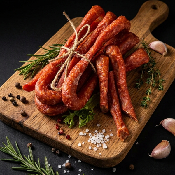 Колбаса тонкая из филе индейки (весовая) сыровяленая