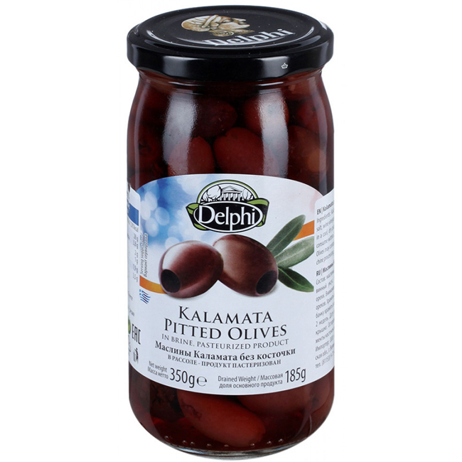 Маслины без косточек Каламата 350 г Delphi