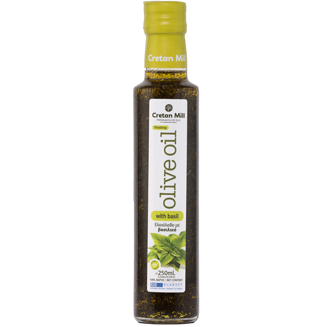 Масло оливковое нерафинированное с базиликом 250 мл Cretan Mill
