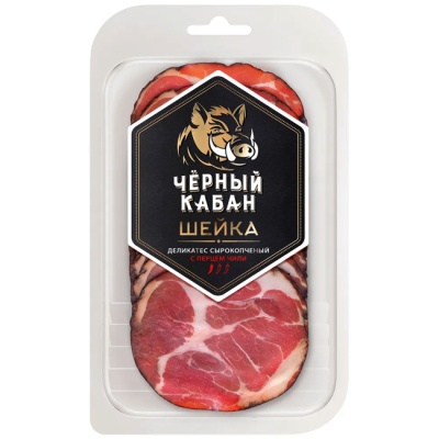 Шейка с перцем чили сырокопчёная (нарезка) 95 г Чёрный кабан