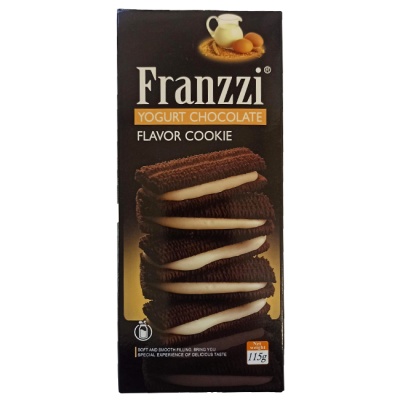 Печенье-сэндвич песочное с йогуртово-шоколадным вкусом 115 г Franzzi