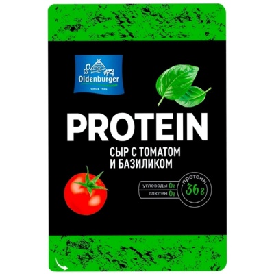 Сыр Протеиновый с томатом и базиликом (нарезка) 125 г Oldenburger