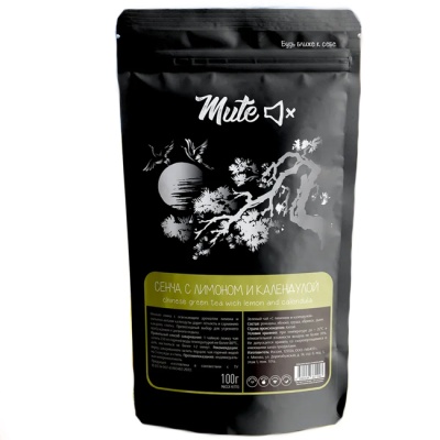 Зелёный чай Сенча с лимоном и календулой 100 г Mute