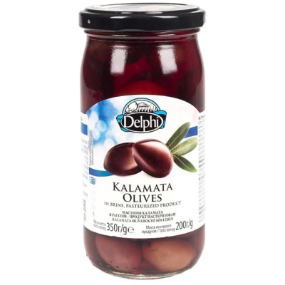 Маслины с косточкой Каламата 350 г Delphi