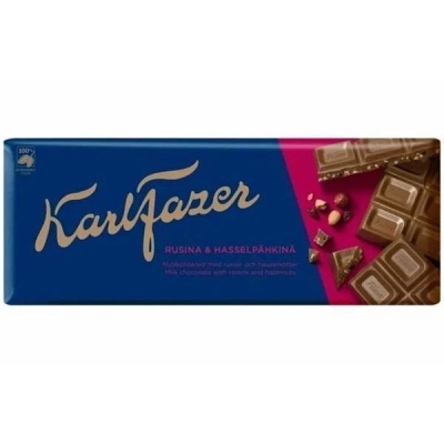 Молочный шоколад с изюмом и фундуком 200 г(срок годн.18.06) Karl Fazer