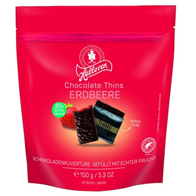 Набор тёмного шоколада с начинкой со вкусом клубники 150 г Halloren