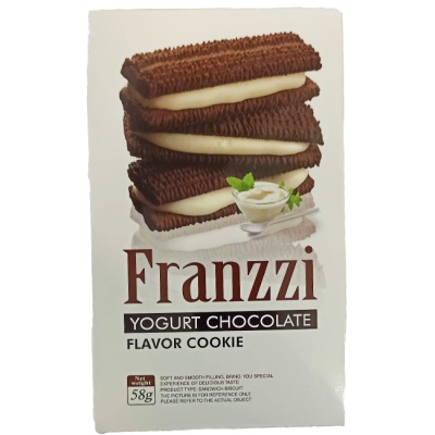 Печенье-сэндвич песочное с йогуртово-шоколадным вкусом 58 г Franzzi