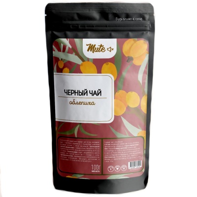 Чёрный чай c облепихой 100 г Mute