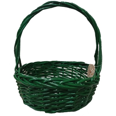 Корзина круглая d=29 см (средняя) зелёная
