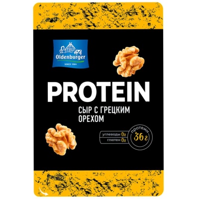 Сыр Протеиновый с грецким орехом (нарезка) 125 г Oldenburger