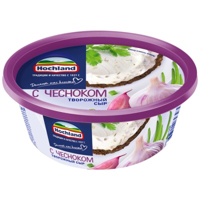 Сыр творожный с чесноком 140 г  Hochland