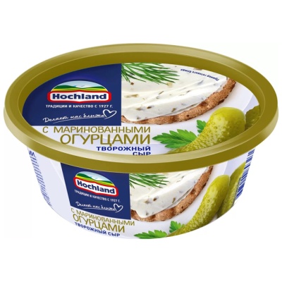 Сыр творожный с маринованными огурцами 140 г   Hochland