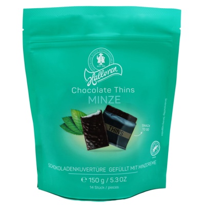 Набор темного шоколада Thins Mints с мятной начинкой 150 г Halloren