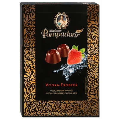 Набор конфет Weinbrandkirchen с клубникой и водкой 150г Madam Pompadour