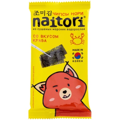 Чипсы нори со вкусом краба 3 г NAITORI