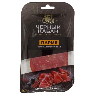 Ветчина Парме сырокопчёная (нарезка) 95 г Чёрный кабан
