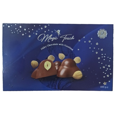 Молочный шоколад Magic touch с фундуком 100 г AKSU